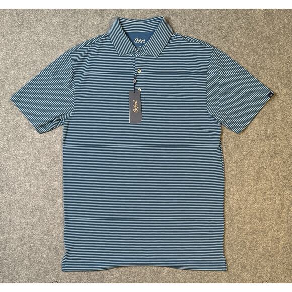 NWT Oxford Brand Men's Size M Polo Shirt Blue Make Today Lucky - Picture 1 of 7